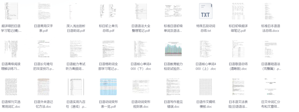 【日语学习】日语知识总结与学习笔记资料包-酱酱资源